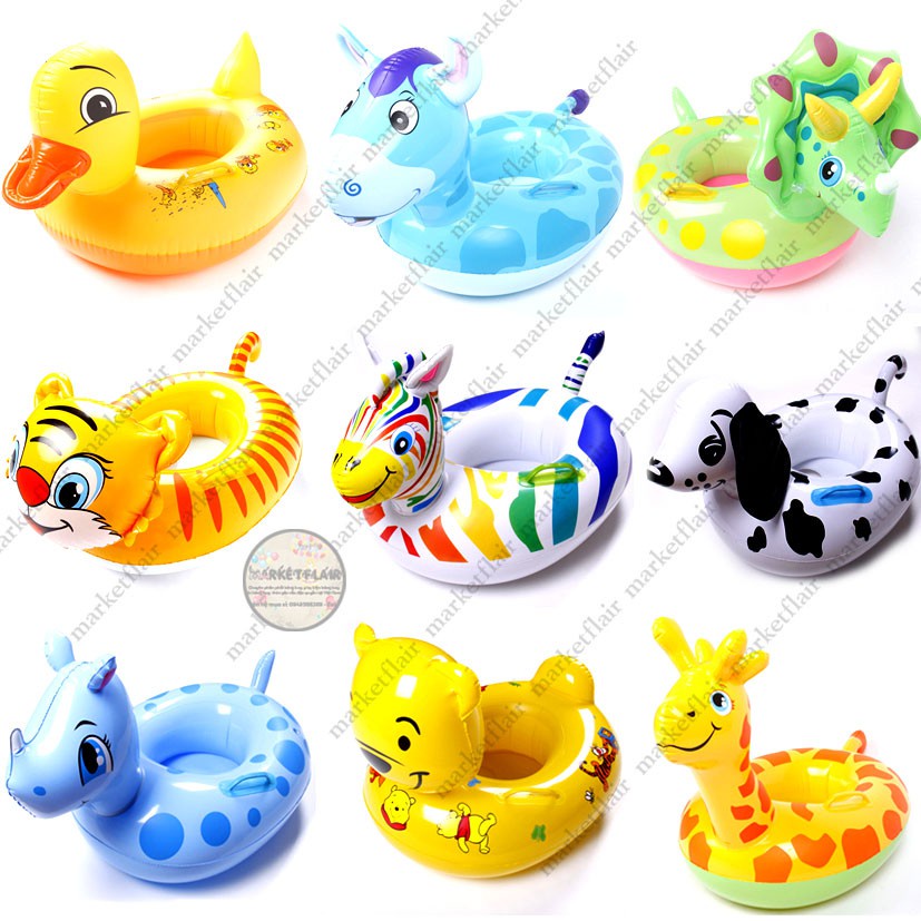 Phao tròn phao bơi lọt chân hình con vật ngộ nghĩnh cho bé