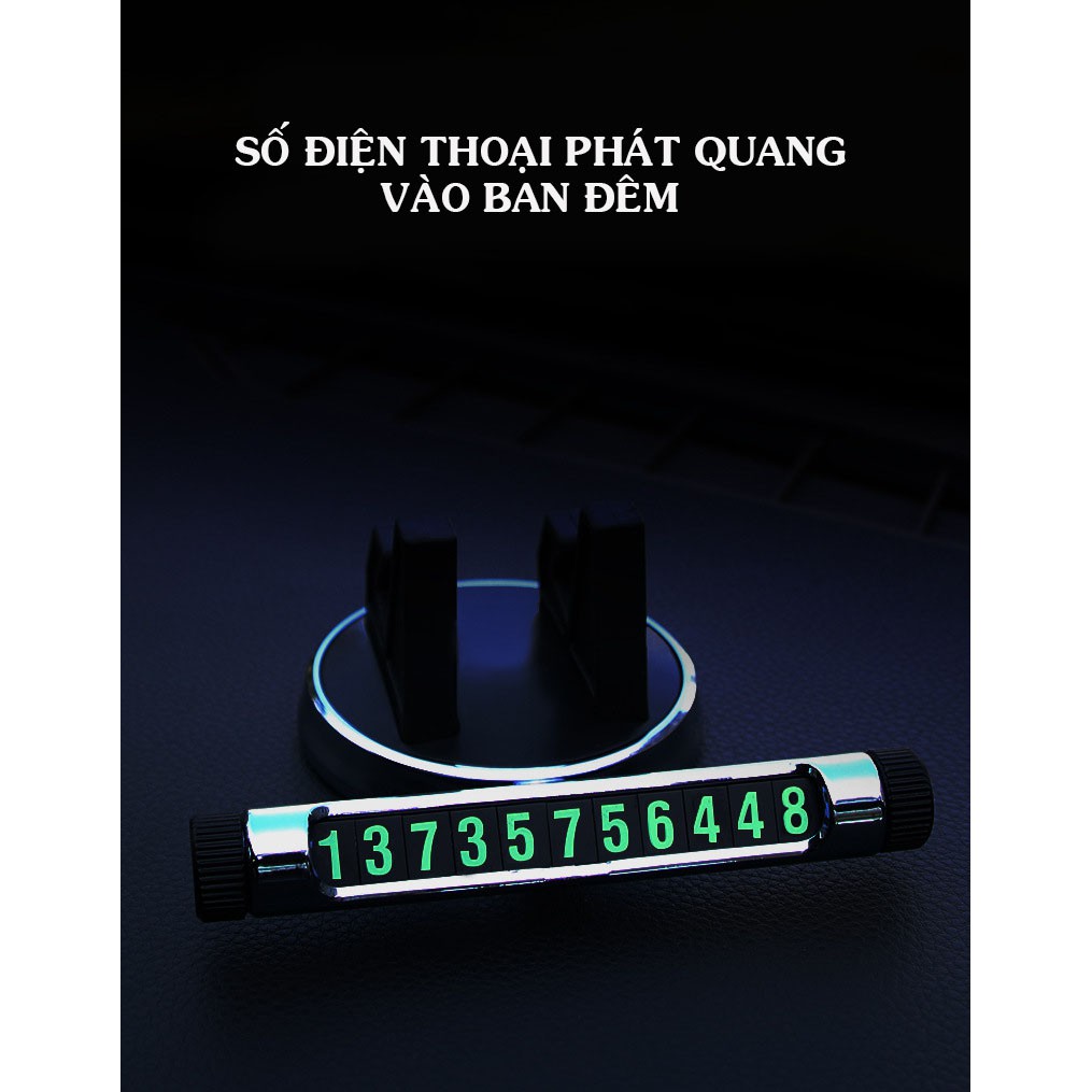 (GIÁ SỐC) Giá Đỡ Điện Thoại Đa Năng Xoay 360 Viền Bạc Titan Cao Cấp Kèm Thẻ Ghi Số Phát Quang Tiện Ích | BigBuy360 - bigbuy360.vn