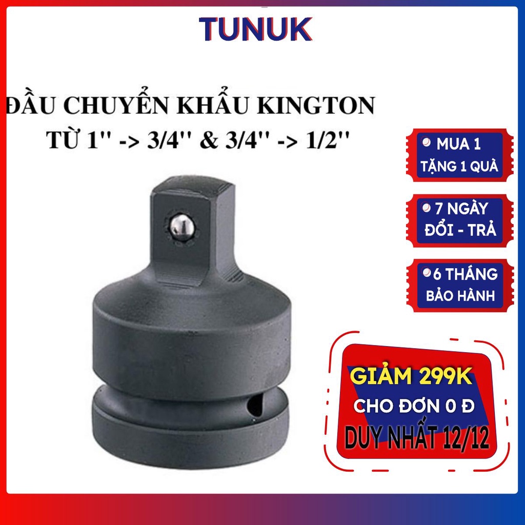 Đầu chuyển cỡ khẩu kingtony , đầu chuyển đổi cỡ khẩu từ 1'' xuống 3/4'' và từ 3/4'' xuống 1/2'', Tunuk