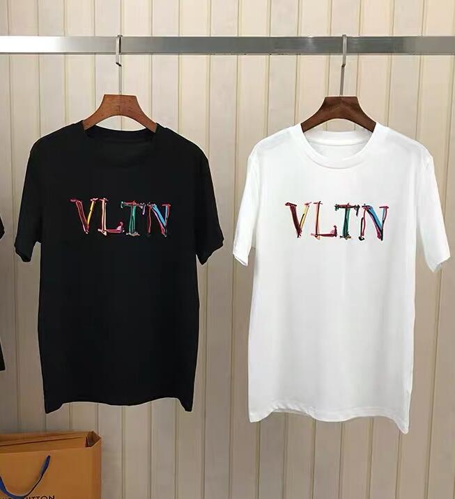 Mới Áo Thun Cotton Tay Ngắn Cổ Tròn In Họa Tiết Chữ Graffiti Vẽ Tay Thời Trang Unisex