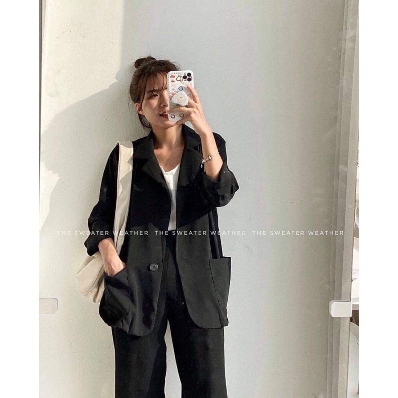 BLAZER 2 túi nút đen - 22.Lystore | BigBuy360 - bigbuy360.vn