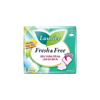 Băng Vệ Sinh Laurier Fresh&Free Siêu Mỏng Cánh 8 Miếng/20 miếng Fresh&Free 22cm