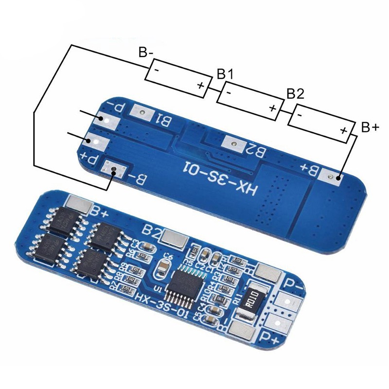 Bảng mạch bảo vệ pin Lithium sạc Li-ion 3S 12V 11.1V 12.6V 18650 10A BMS