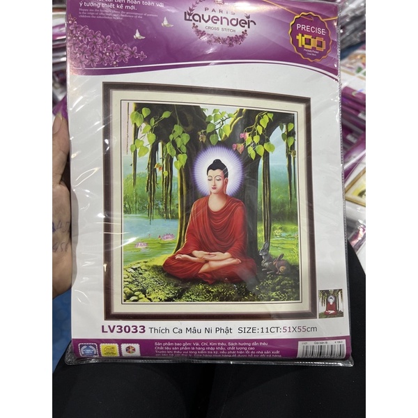 TRANH THÊU 3D PHẬT THÍCH CA MÂU NI LV3033 (51X55)