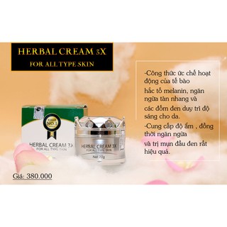 Freeship kem dưỡng trắng da herbal cream 3x