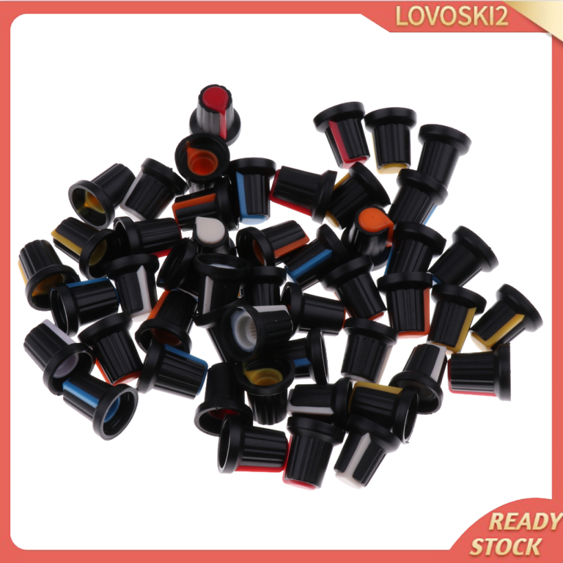 [LOVOSKI2]Pack of 50 Plastic Knobs for 6mm Shaft Potentiometers Switches Encoders
