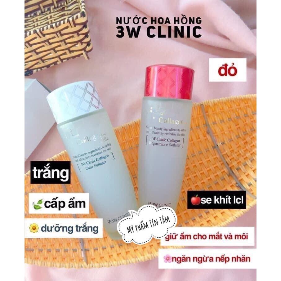 Nước hoa hồng Trắng da 3W CLINIC COLLAGEN CLEAR SOFTENER