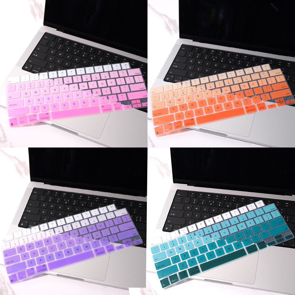 Ốp Bảo Vệ Bàn Phím Máy Tính Bằng Silicon Màu Gradient Chống Thấm Nước Cho MacBook Air 13.6inch A2681 2022 Air M2