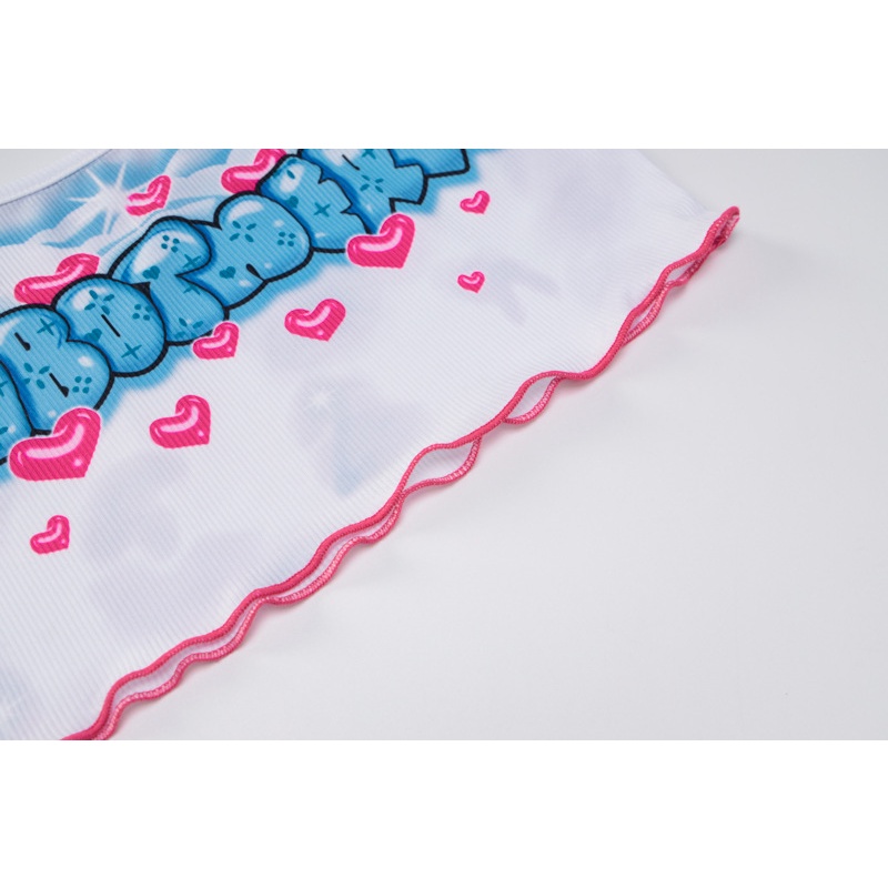 DUNEA Áo Hai Dây In Chữ Thời Trang Cá Tính Cho Nữ