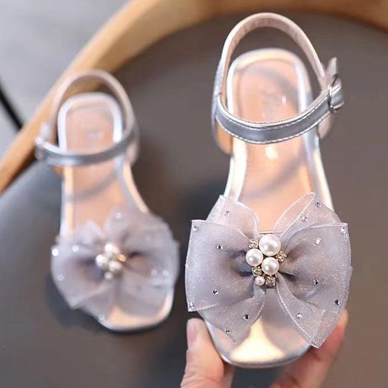 sandal bé gái dép quai hậu cho bé có gót đế dẻo êm chân nơ bánh bèo sang chảnh yy772