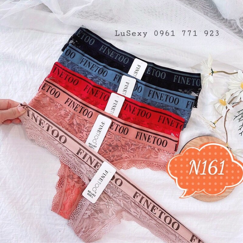QUẦN LÓT GỢI CẢM - QUẦN LÓT LỌT KHE NỮ SEXY ren xuyên thấu trong suốt đẹp FINETOO màu đỏ đen trắng hồng xám | BigBuy360 - bigbuy360.vn