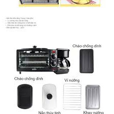 Lò Nướng Bánh Đa Năng 3 In 1 Máy Pha Cafe  – Bảo Hành Chính Hãng 6 Tháng