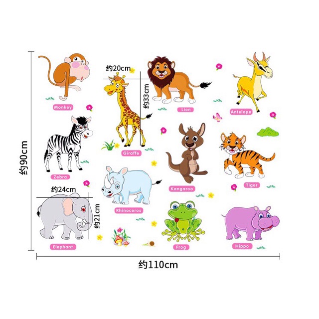 Decal dán tường hình thú