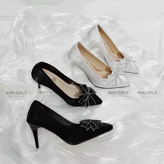 Cao gót nơ đính đá