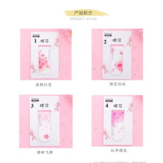 Bookmark nam châm lá cây, hoa anh đào, ngựa Uni, con heo hồng