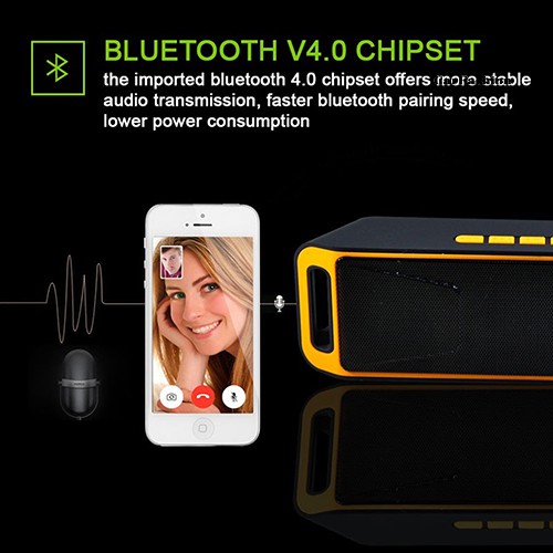 Loa Bluetooth 4.0 Không Dây Âm Thanh Siêu Trầm Hỗ Trợ Thẻ Tf Usb Fm Radio Tích Hợp Micro