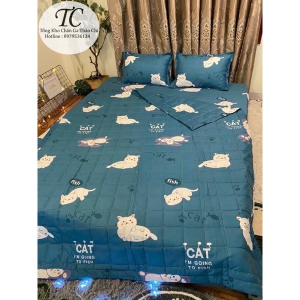 Set Chăn Hè 5 Món Cotton Poly Mền Mịn- Thoáng Mát- Rẻ Đẹp