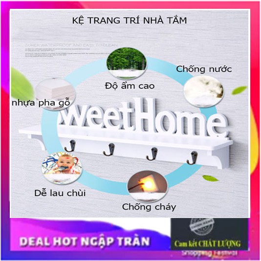 Kệ treo tường để đồ trang trí bằng gỗ nhựa PVC sang trọng chống nước, chống mối mọt tuyệt đối