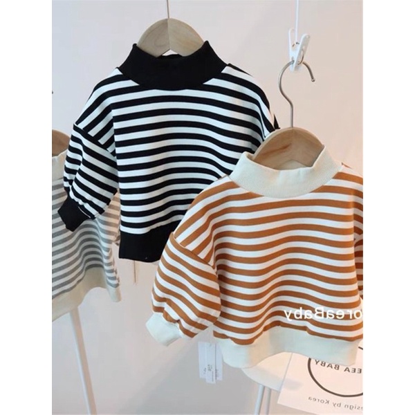 Áo nỉ cotton kẻ bé trai bé gái style Hàn Quốc