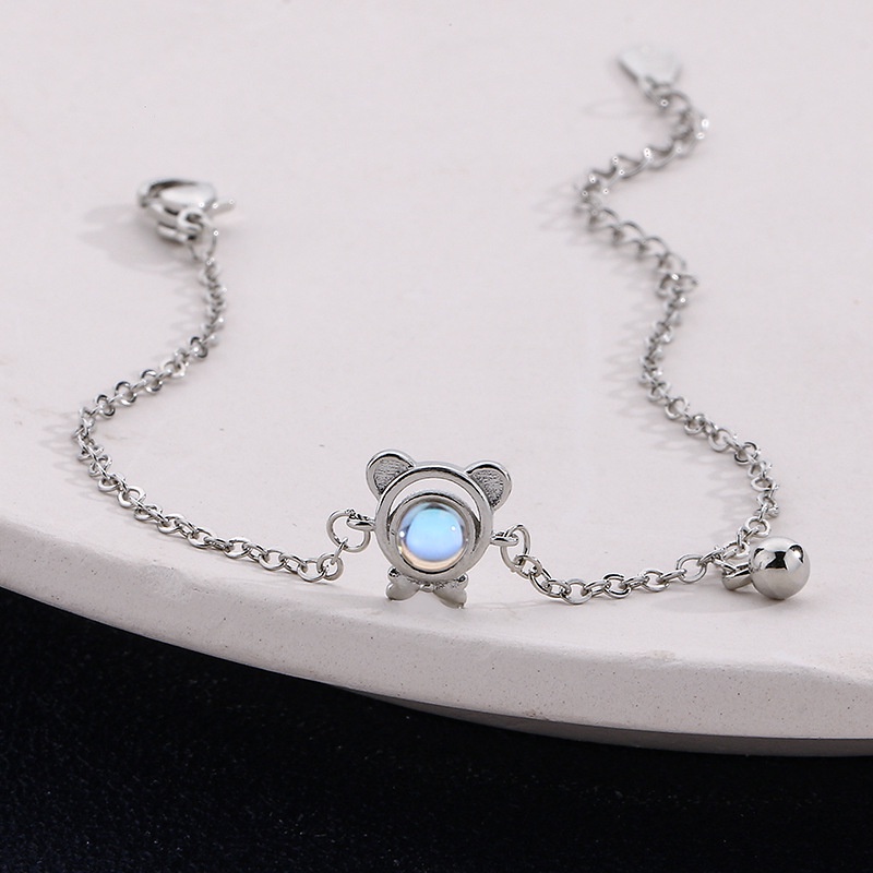 Vòng tay nữ thời trang dễ thương mèo Moonstone Hàn Quốc