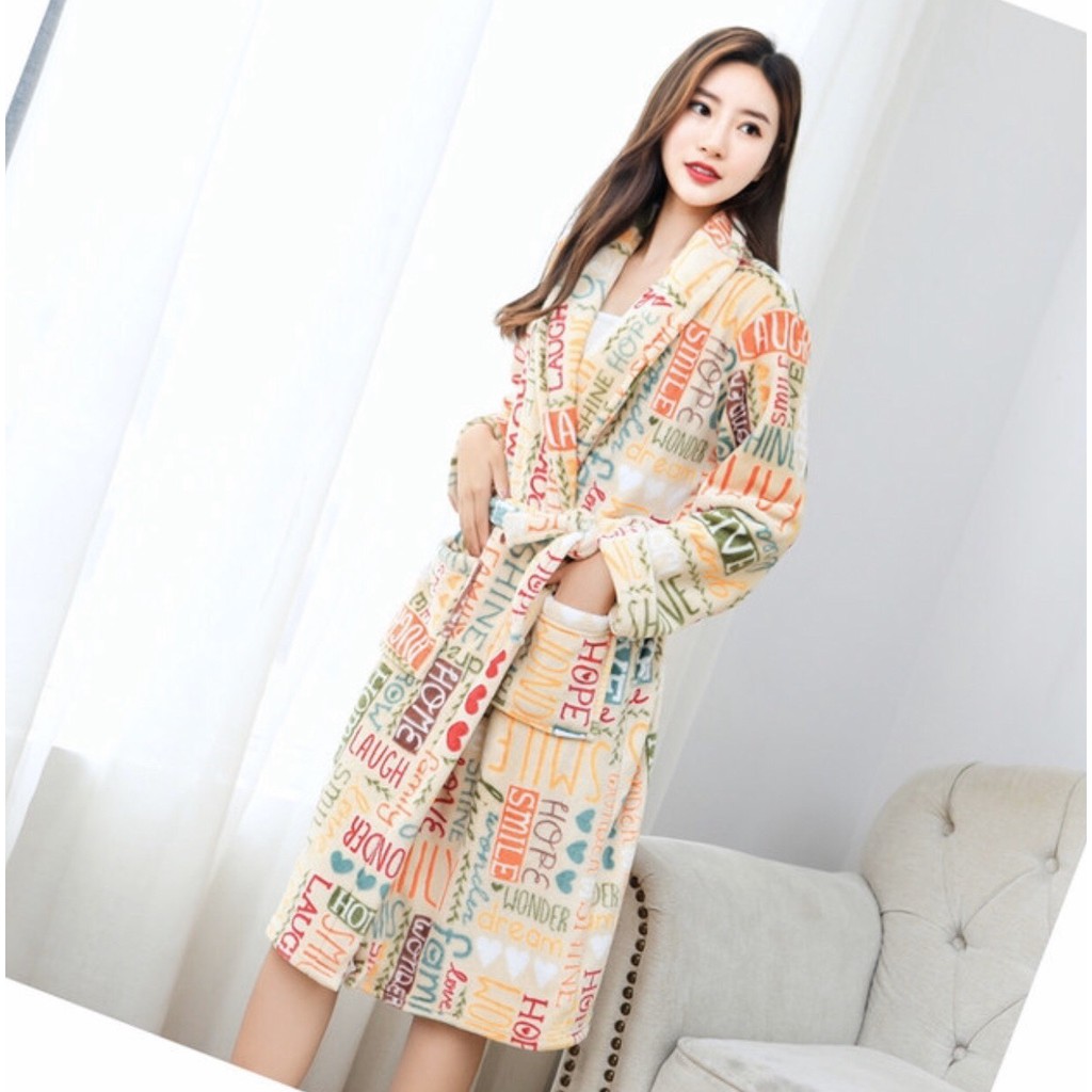 Áo Choàng Tắm Lông Cừu Style Hàn Quốc