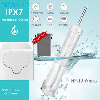 Máy tăm nước h2ofloss HF-10 Oral Irrigator, Máy Tăm Nước Cầm Tay với 5 Đầu Vòi, 5 Chế độ IPX7 chống thấm nước Máy Xỉa Răng Nước Chính Hãng Bảo Hành 12 Tháng Sạc USB