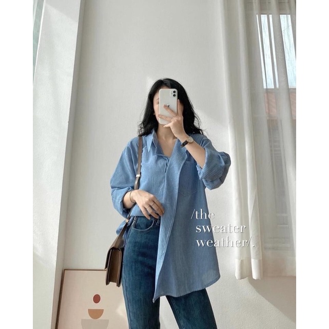 ÁO SƠ MI KẺ CỔ ĐỨC PHONG CÁCH TRẺ TRUNG