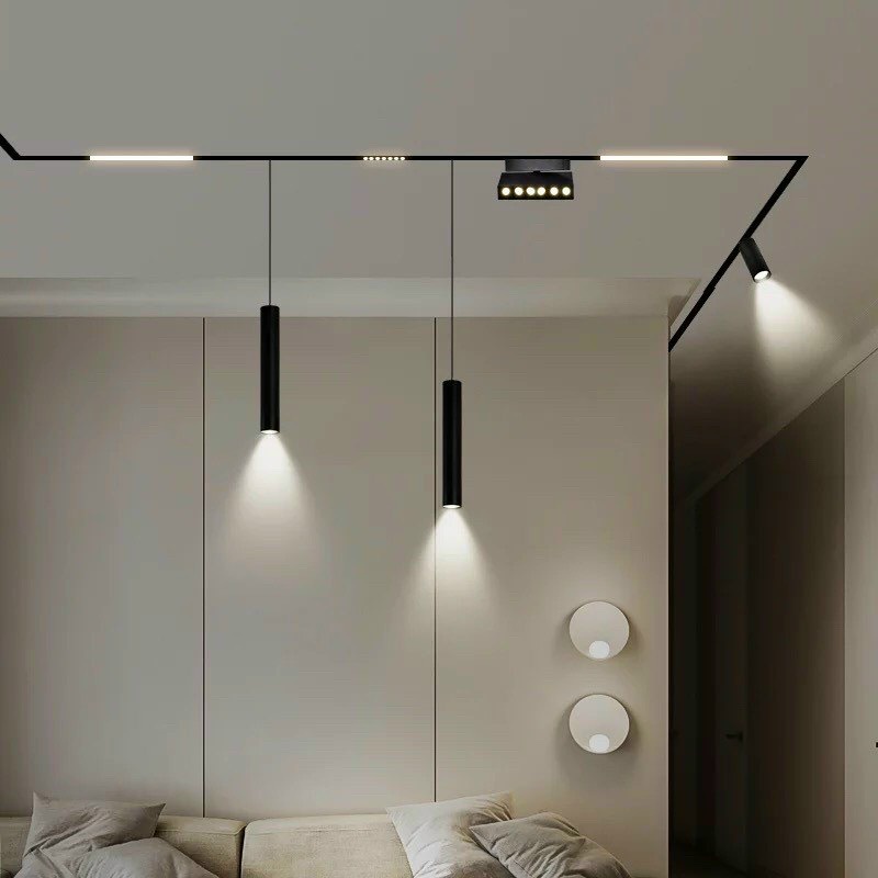 Đèn rọi ray nam châm mới 12W, Chống chói  48V - ĐÈN THẢ