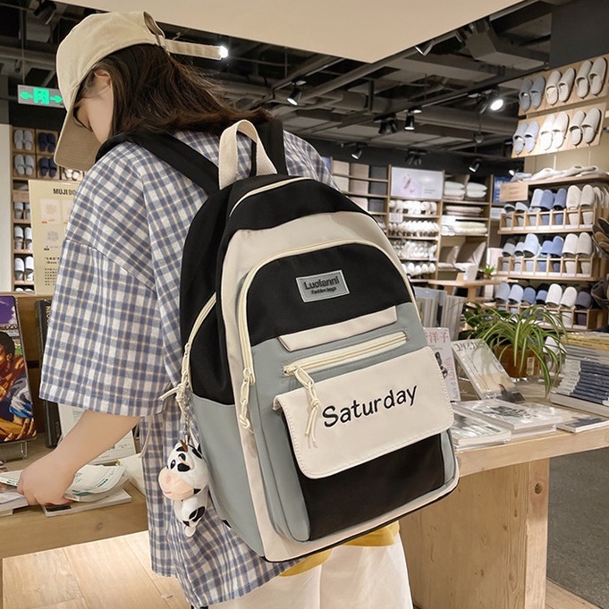 Balo nữ đi học đẹp giá rẻ MISU cặp nam nữ thời trang dễ thương phong cách đeo vai cao cấp