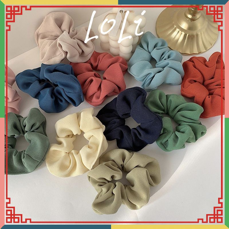 Dây cột tóc scrunchies vải trơn nhiều màu phong cách Hàn Quốc cho nữ