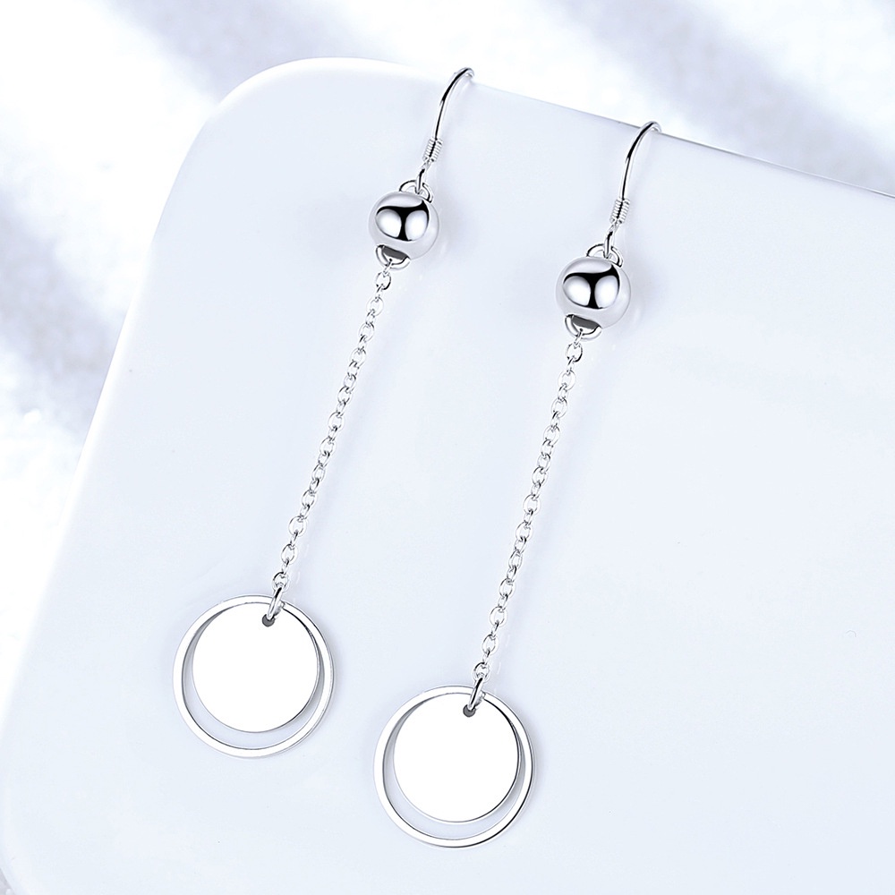 Sun and Moon Earrings Drop Silver S925 Girl Women Women Fashion Jewelry Party Phụ kiện WE54