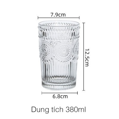 | COMBO 6 | Ly thủy tinh decor cao cấp Baroque Cup in họa tiết thổ cẩm phong cách Bắc Âu