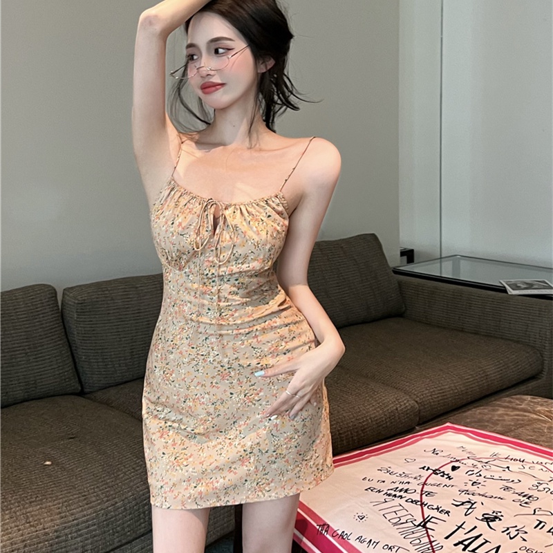 Đầm Mini In Hoa Thiết Kế Dễ Thương Cho Nữ