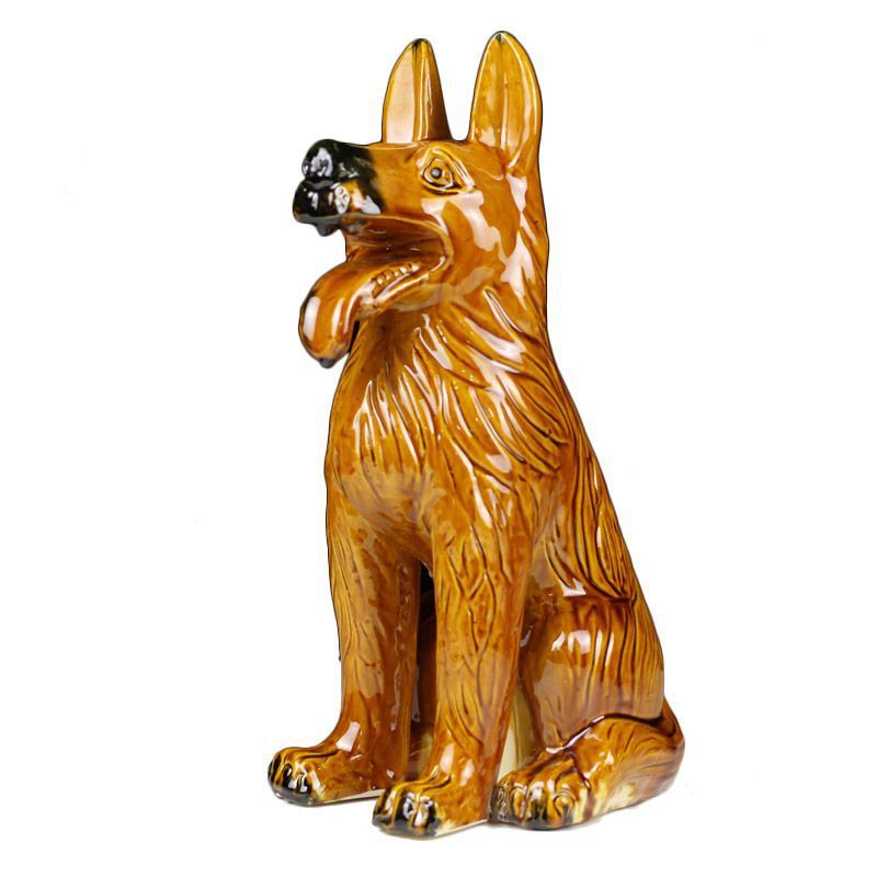 Trang trí chó bằng gốm sứ Phong thủy Lucky Dog Thủ công mỹ nghệ Con hoàng đạo nhà Tang Sancai WolfA