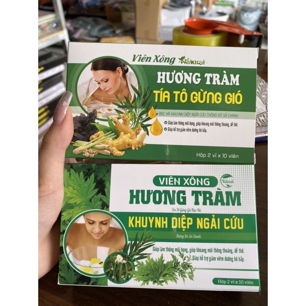 viên xông natural hương tràm thay thế lá xông, từ tinh dầu thiên nhiên