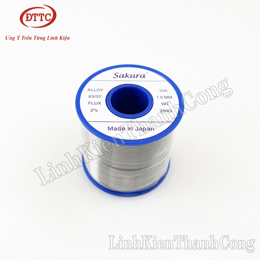 Thiếc Hàn SIÊU BÓNG SAKURA 250gam 63/37 0.6mm 0.8mm 1.0mm Siêu Bóng, Nhẹ Nhiệt