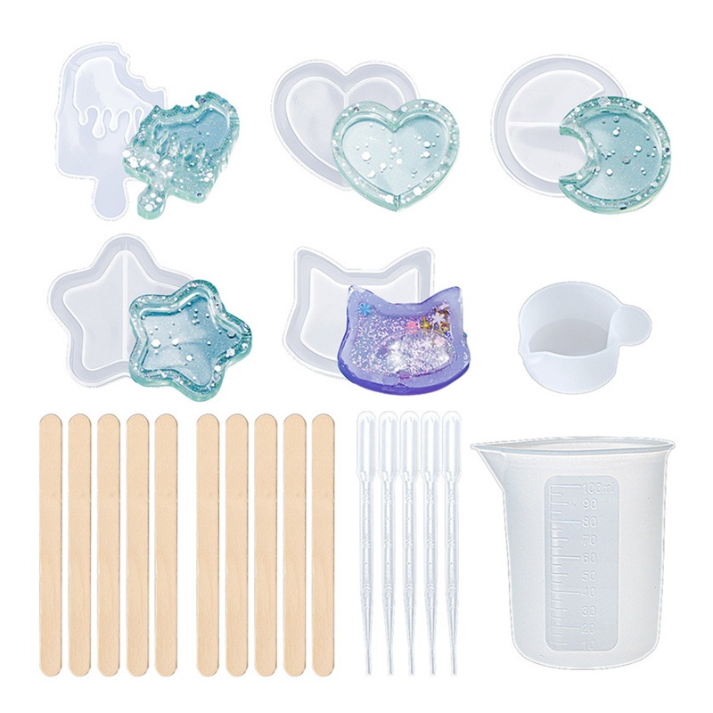 Khuôn Silicone Hình Mèo / Trái Tim / Mặt Trăng / Ngôi Sao