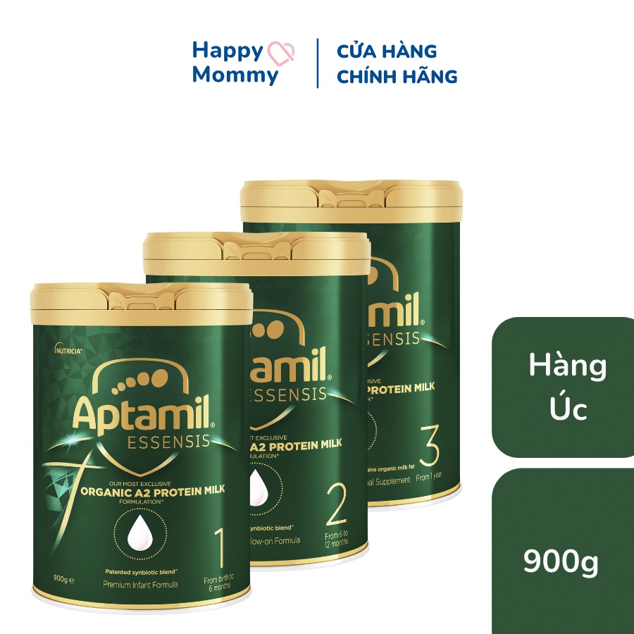 Sữa bột Aptamil Essensis Úc 900g số 1, 2, 3 - Dòng sữa hữu cơ cho bé - Hàng nội địa bay air