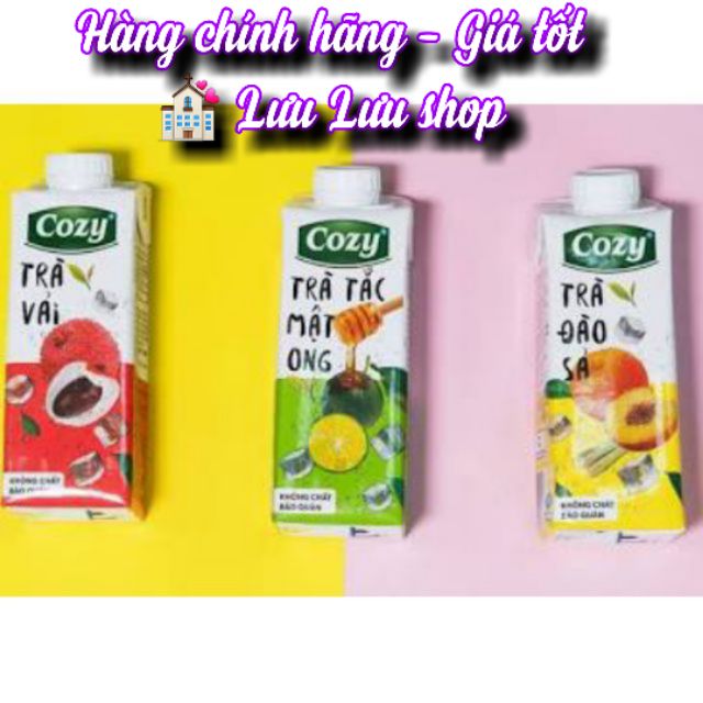 Rau má đậu xanh /Trà sữa đào / matcha Cozy/ trà trái cây 225 ml * 4 hộp