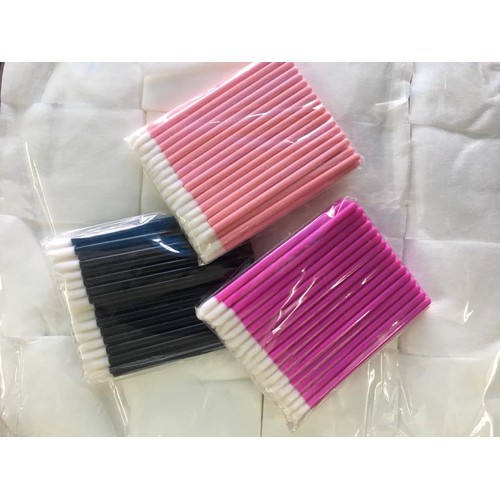 Set 100 cây Tăm bông phun xăm - Tăm tháo mi, tăm gỡ mi, que tháo mi - Set 50 cây chà mực