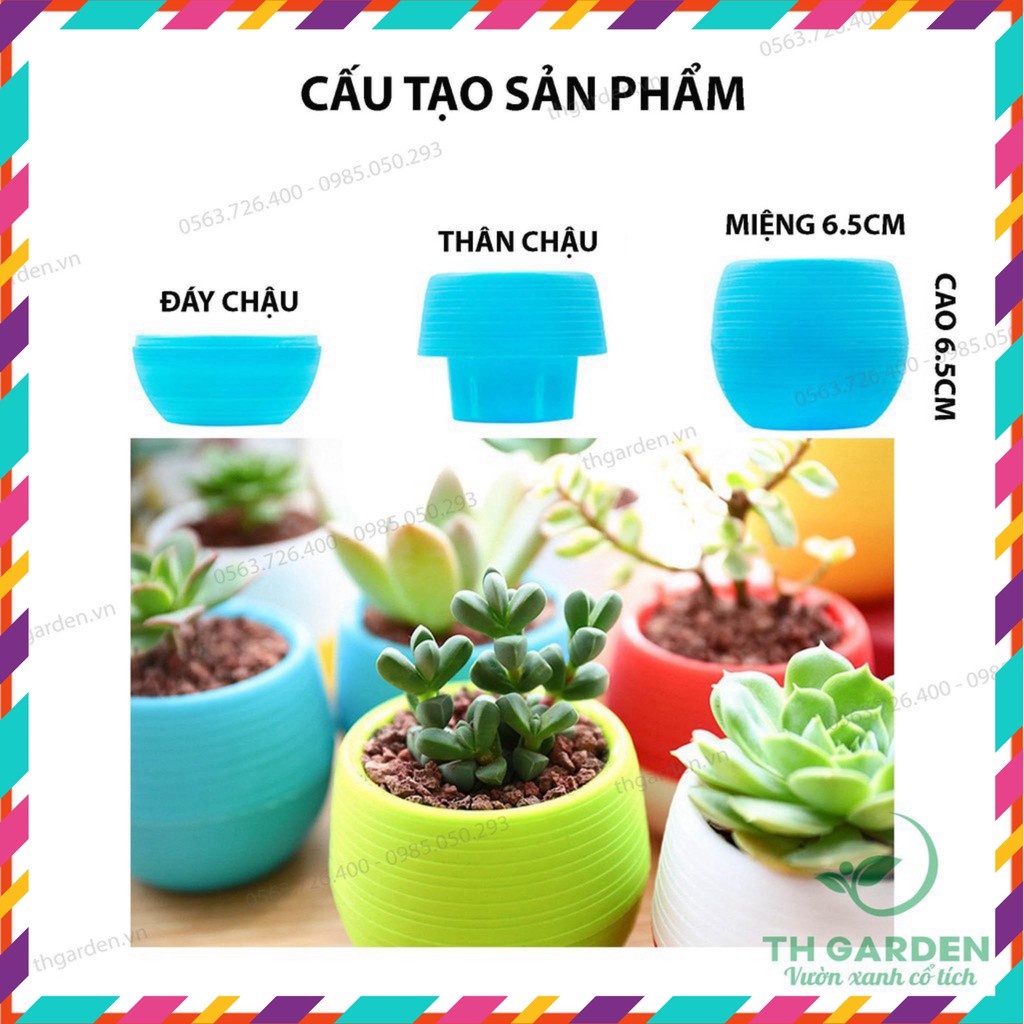 [] Chậu Cây Mini Có Đáy Trữ Nước - Đa dạng màu sắc - Trang trí nhà cửa, văn phòng tuyệt đẹp nakha