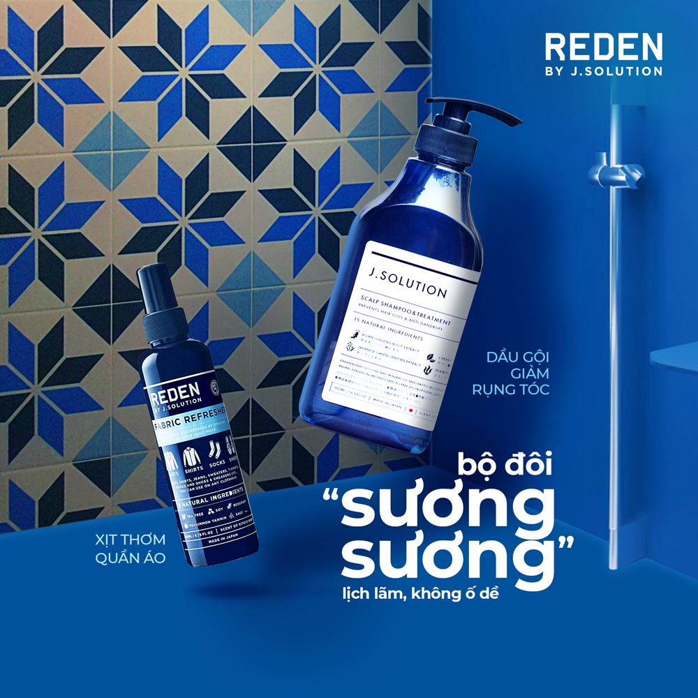 Combo bộ đôi "sương sương" (dầu gội + xịt khử khuẩn quần áo cho nam) Nhật Bản REDEN by J.Solution