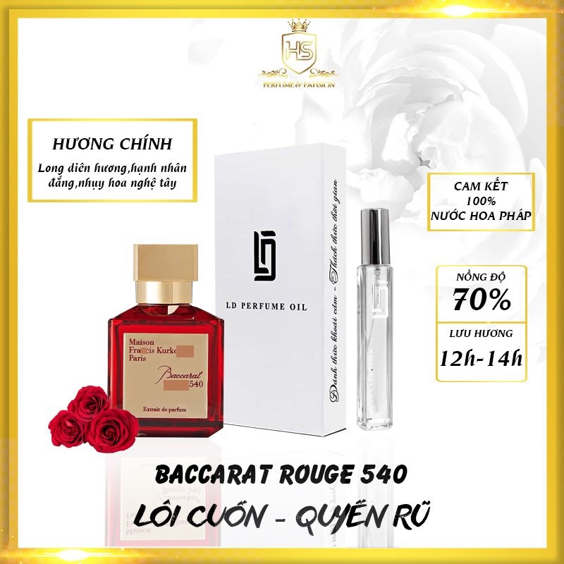 Baccarat Rauge 540 Nữ - Dầu Thơm LD Perfume OIL Mùi Hương Trẻ Trung Quyến Rũ Nữ Tính