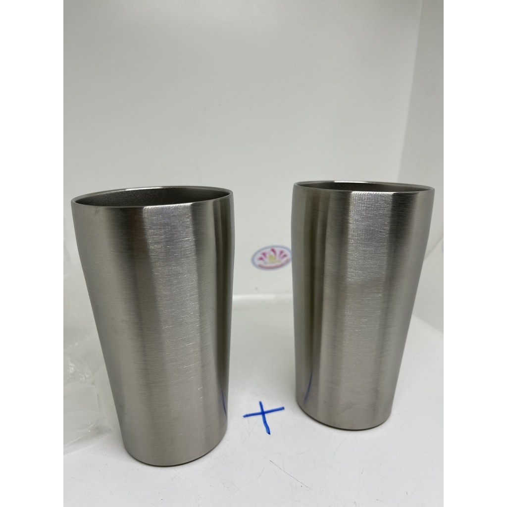 Bộ 3 Ly inox cách nhiệt 304 cao cấp bóng gọn 175ml hoặc 300ml chống nóng tay thích hợp cho người già trẻ em