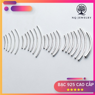 Charm S925 hình ống trơn dài
