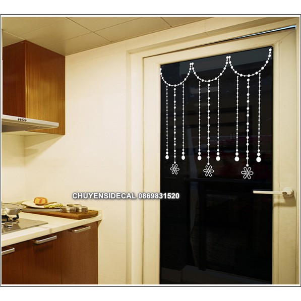 Decal trang trí tường Noel - Rèm Bi trắng nhỏ