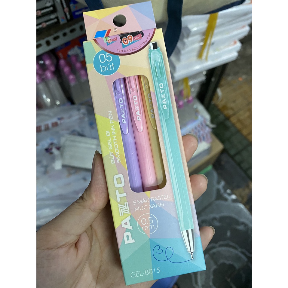 Bút gel B màu Pastel Thiên Long Pazto GEL-B015 - Mực xanh