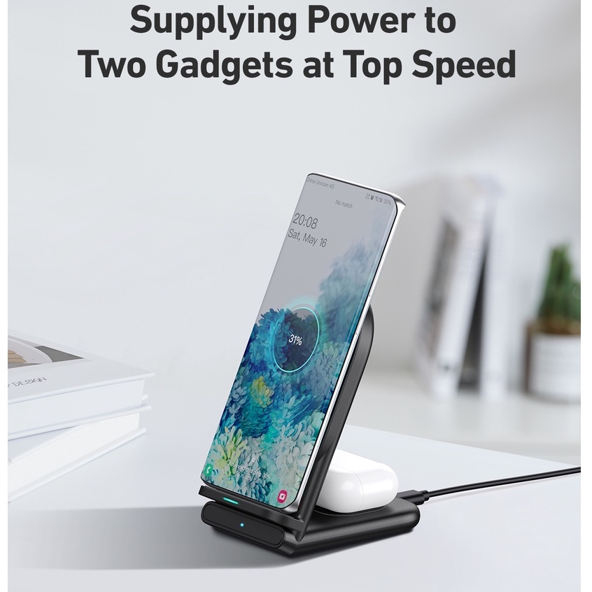 Đế Sạc Pin Không Dây AUKEY LC-A2 10W Hỗ Trợ Sạc Nhanh Qi/QC3.0 Cho Iphone / Airpods Pro /Huawei / Xiaomi /Samsung