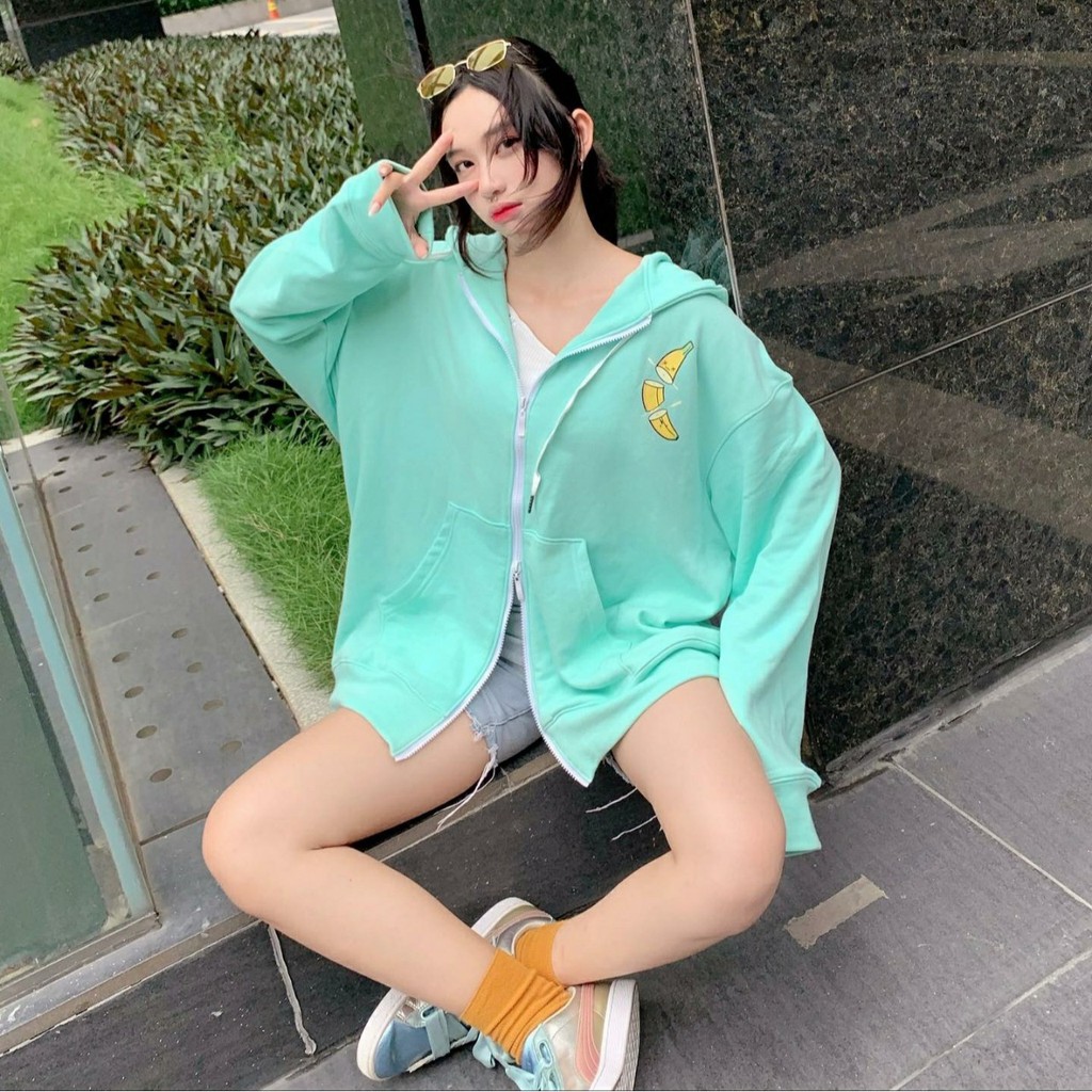 Áo Khoác Nỉ Bông BANANA In Quả Chuối Form Rộng Unisex (Ảnh Thật)