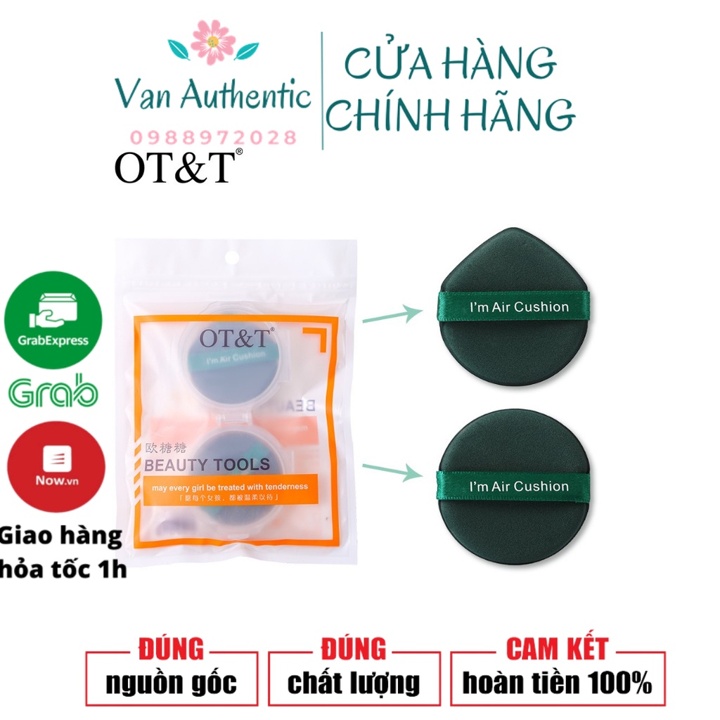 Bộ 2 Mút Trang Điểm  OT&amp;T Chất Liệu Co Giãn Mềm Mại Có Thể Dùng Ướt/Khô 30g